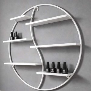 Полка для лаков настенная, круглая металл