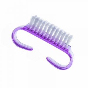 Щеточка для ногтей фиолетовая с изогнутыми ручками мини