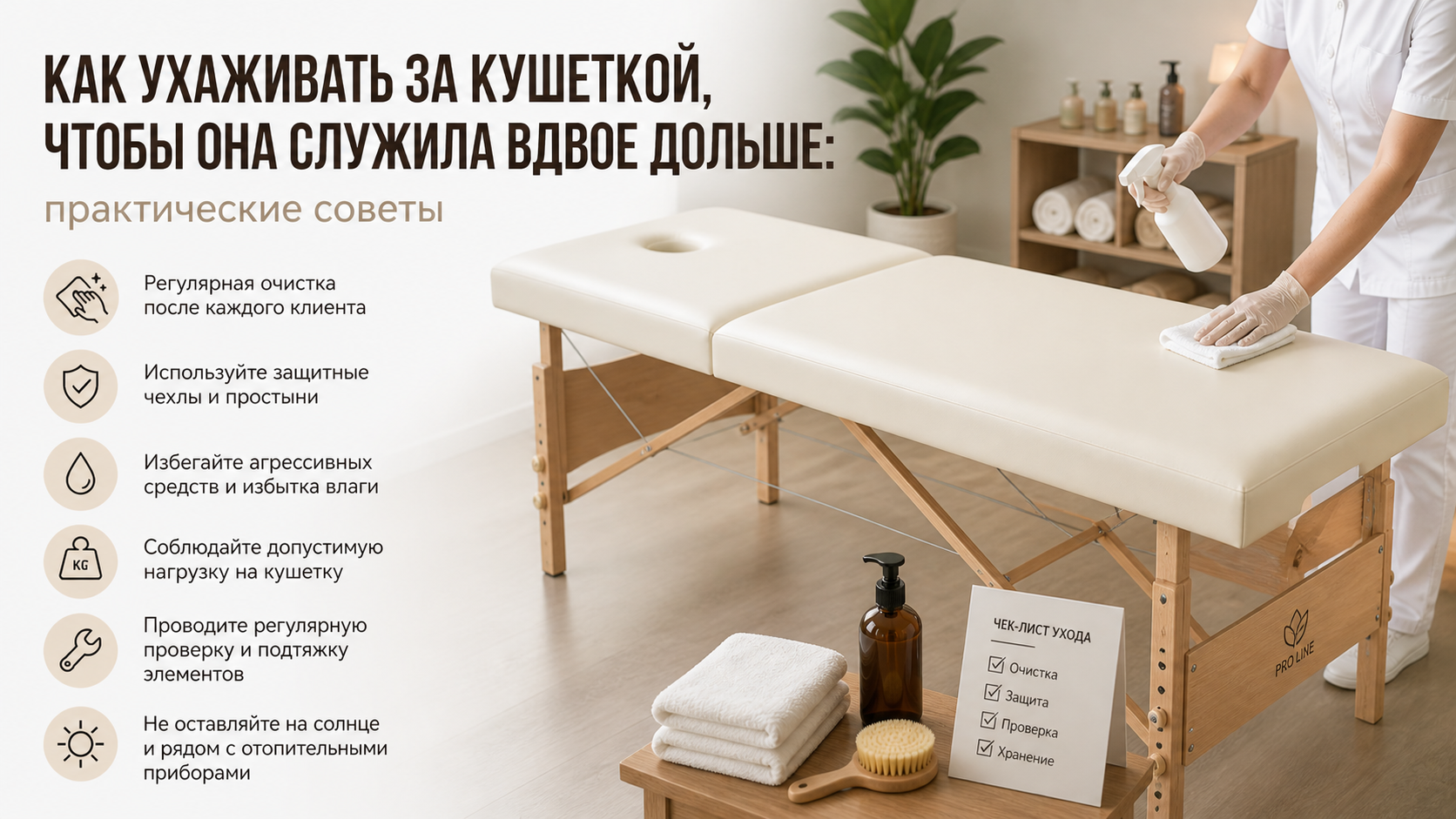 уход за массажной кушеткой